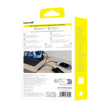USB-C - Lightning / microUSB / USB-C Baseus Ultra Fast 3in1 Ladekabel, 20W, 0.8m, Schwarz P10377501111-00