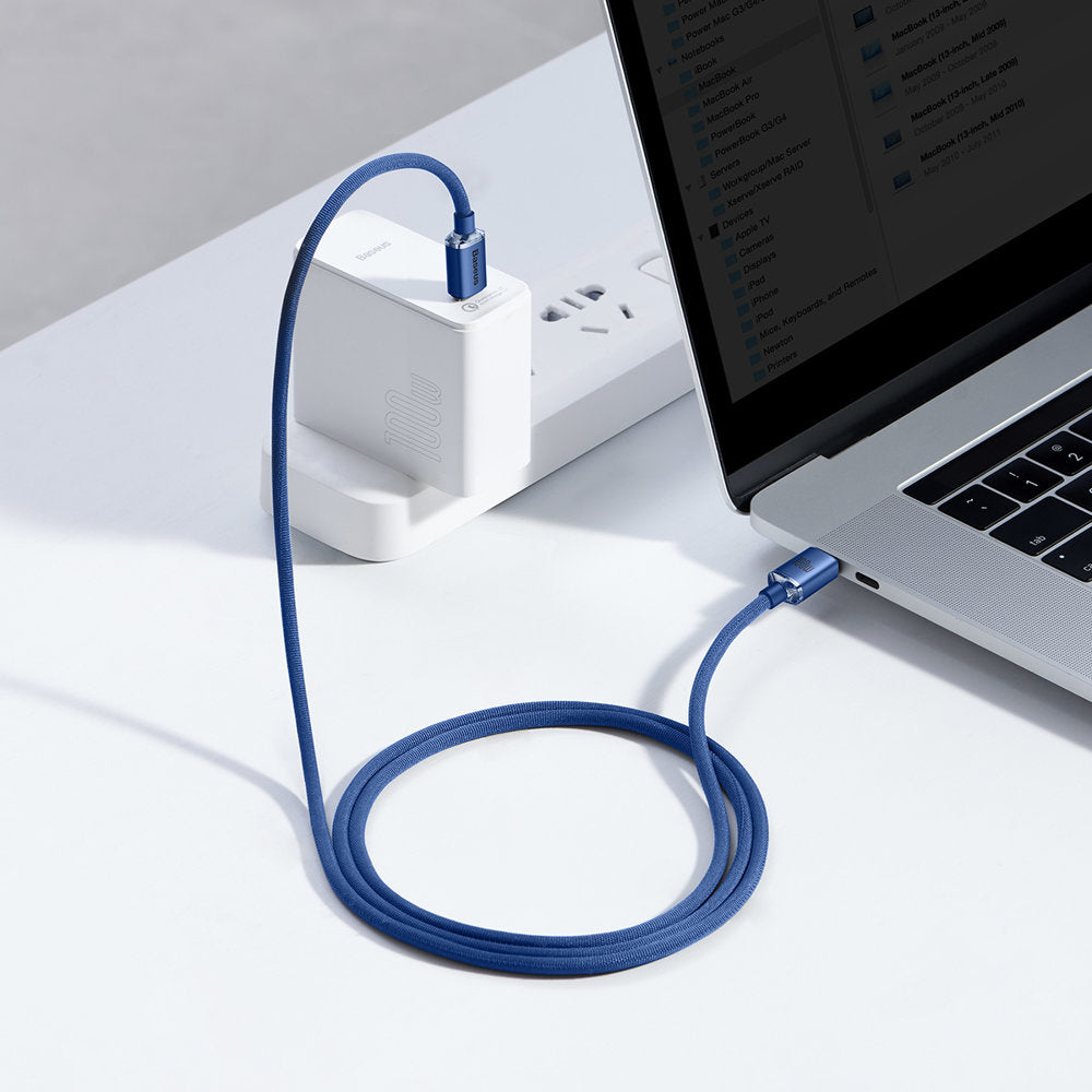 Daten- und Ladekabel USB-C – USB-C Baseus Crystal Shine Series, 100 W, 1,2 m, Blau CAJY000603 