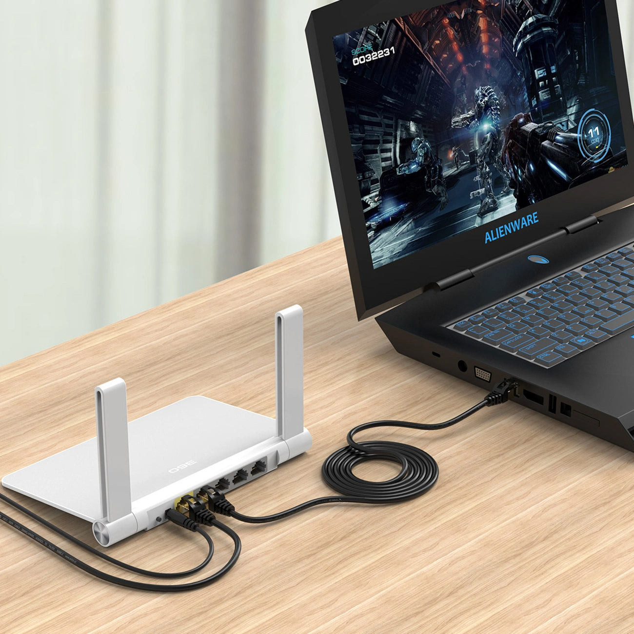 Orico Netzwerkkabel PUG-C7, UTP, Cat7, 2m, Schwarz