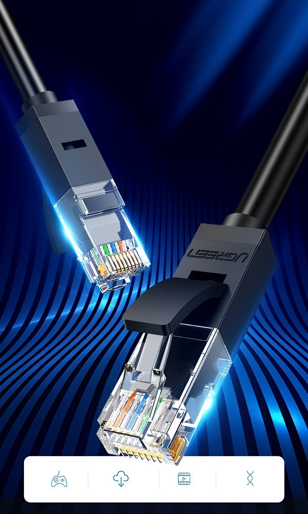 UGREEN NW102 Netzwerkkabel, UTP, Cat6, 5m, Schwarz