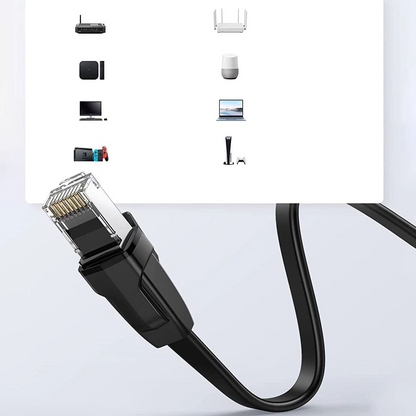 UGREEN NW102 Flat Network Cable, UTP, Cat6, 0.5m, Black