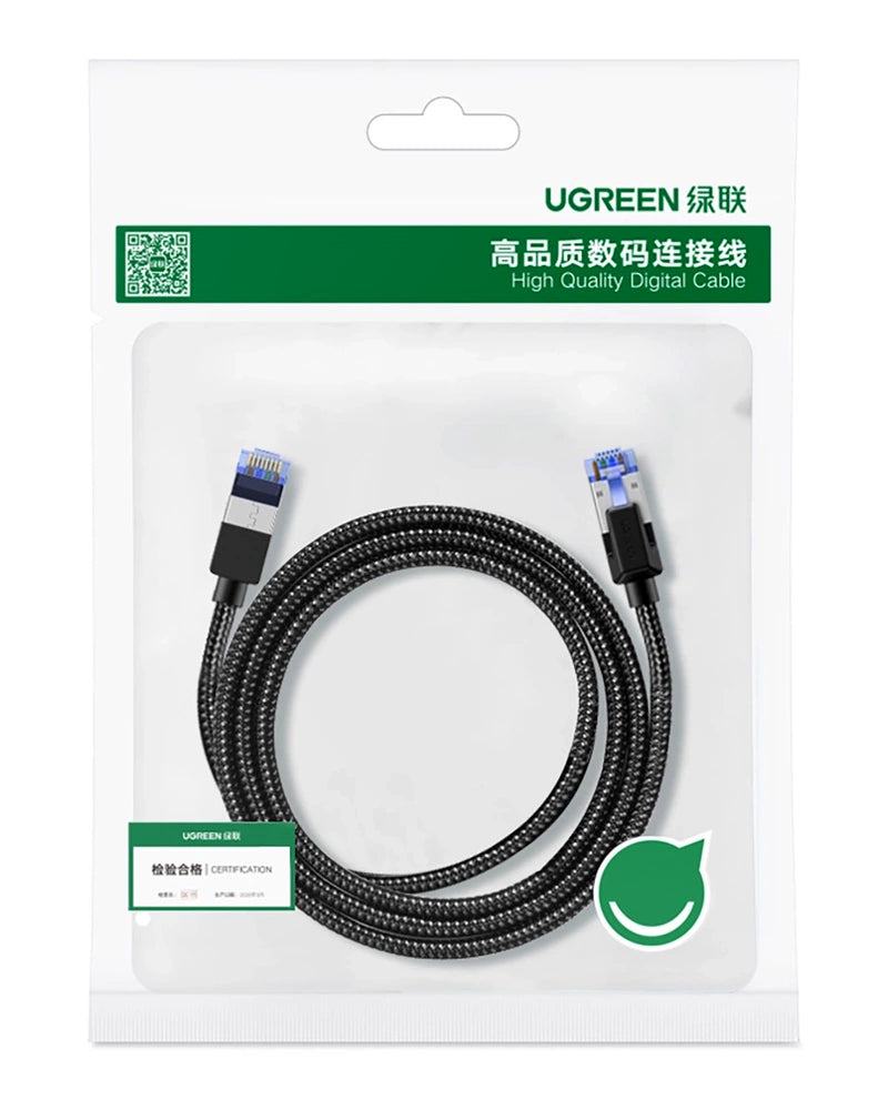 Netzwerkkabel UGREEN NW153, UTP, Cat8, 1m, Schwarz
