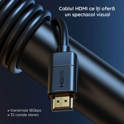Baseus High Definition Videokabel, HDMI - HDMI, 4K, 5m, Schwarz CAKGQ-D01
