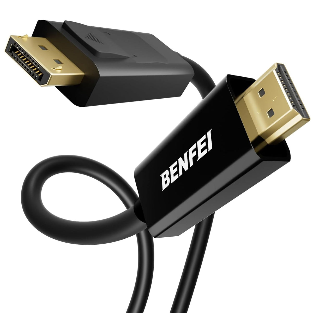 Benfei Videokabel, DisplayPort - HDMI, 4K, 1,8 m, Schwarz