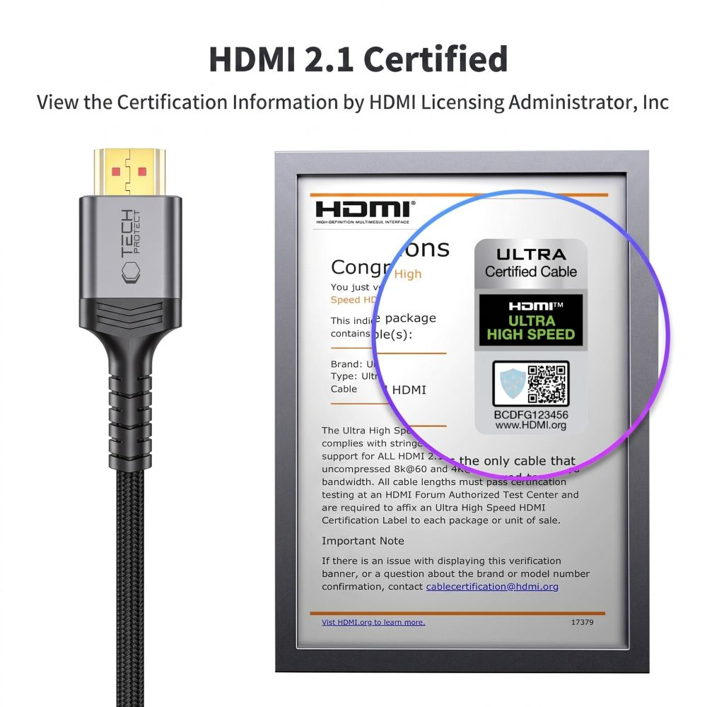 Tech-Protect Ultraboost 2 Videokabel, HDMI - HDMI, 8K, 1m, Schwarz