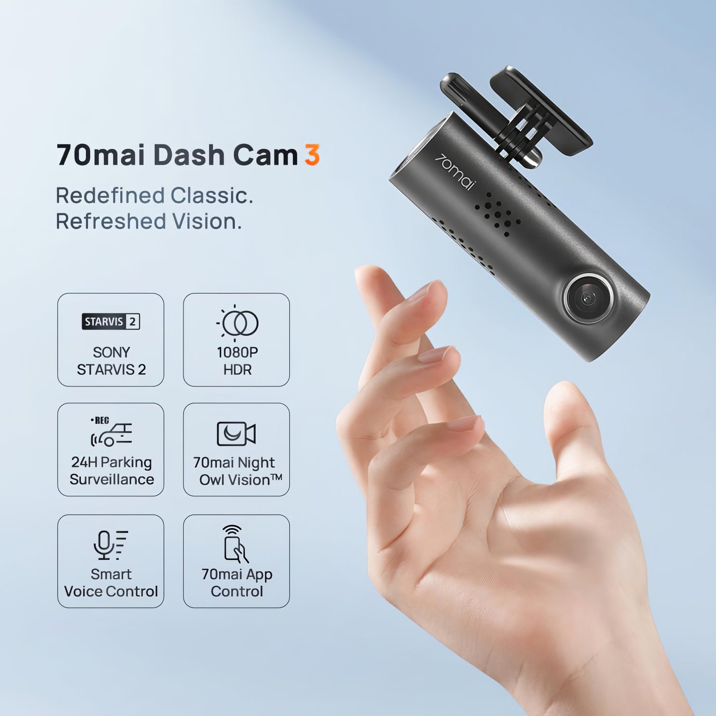 Autokamera 70mai Dash Cam 3 M200, 1080P, WLAN