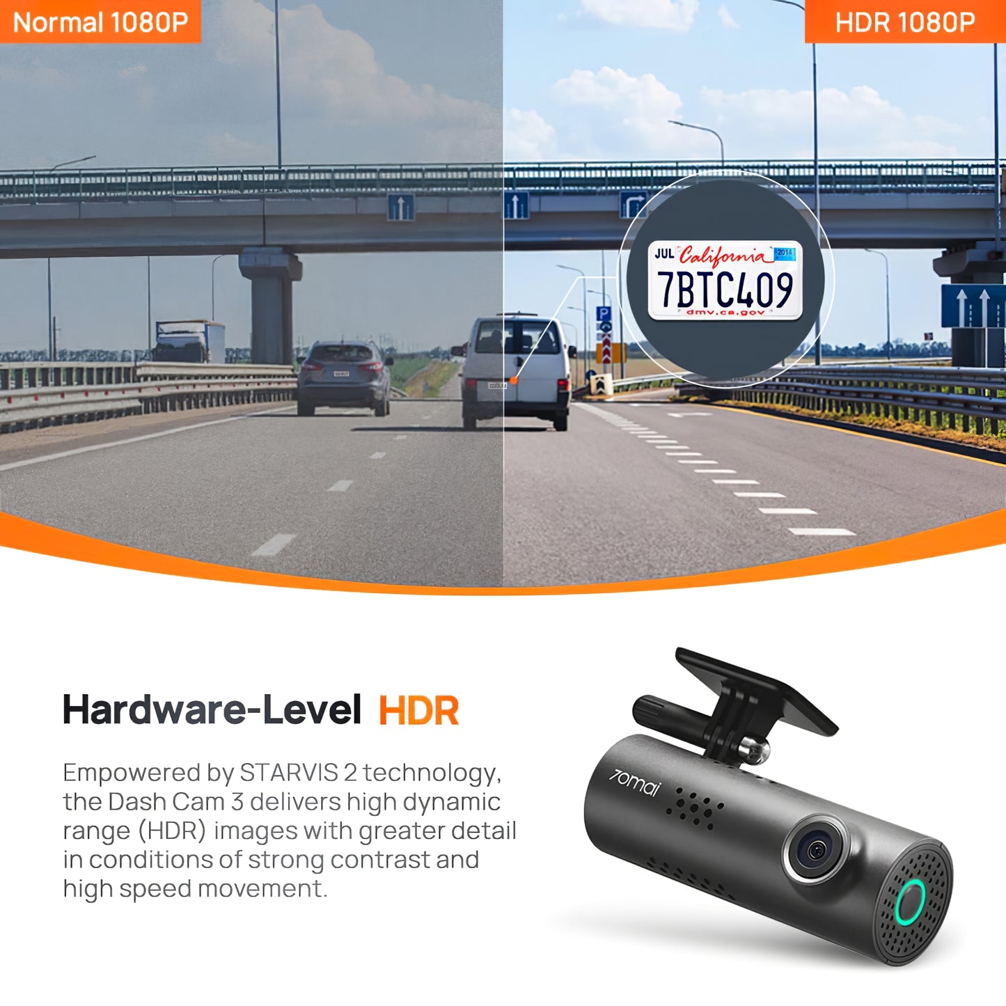 Autokamera 70mai Dash Cam 3 M200, 1080P, WLAN