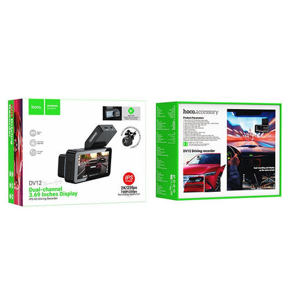 Auto-Dashcam HOCO DV12, 2K, Wi-Fi, GPS, Display 3.69 Zoll