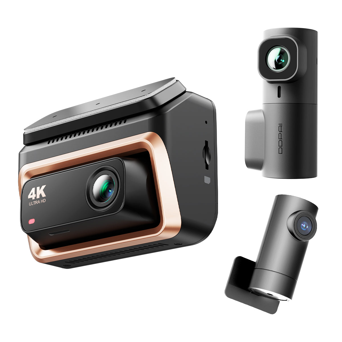 DDPAI Z60 Pro 3-CH Front Rear Auxiliary Car Camera, 4K, Wi-Fi, GPS, 3-inch Display
