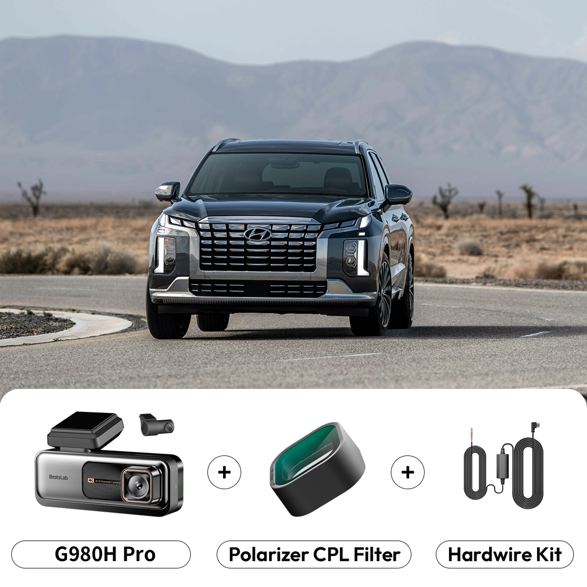 Front- und Rückfahrkamera Botslab G980H Pro, 4K, Wi-Fi, GPS, 2,45-Zoll-Display