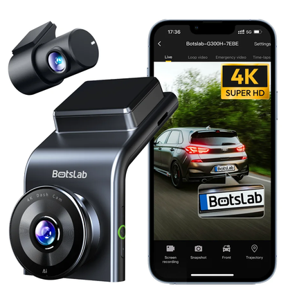 Front- und Rückfahrkamera Botslab G300H Plus, 4K, Wi-Fi, GPS, 2,4-Zoll-Display
