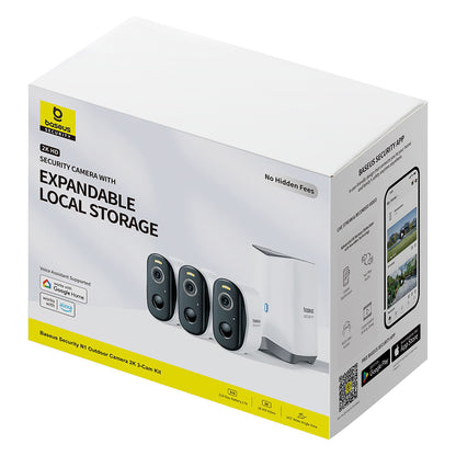 Überwachungskamera Baseus N1, Wi-Fi, 2K, IP67, Außenbereich, Set 3 Stück, Weiß S0TW022131
