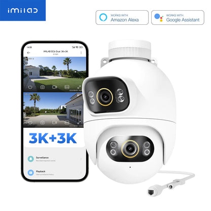 Überwachungskamera iMILAB EC6 Dual, Wi-Fi, 3K, IP66, Außenbereich CMSXJ68A