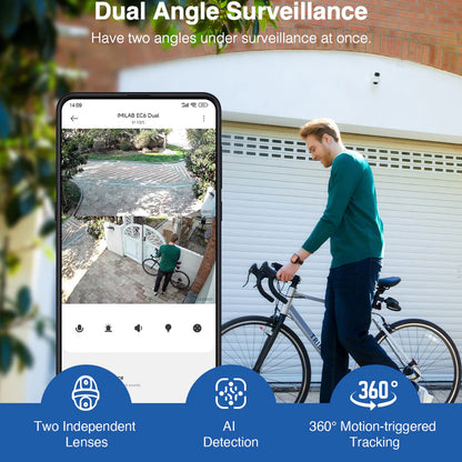 iMILAB EC6 Dual-Überwachungskamera, WLAN, 2K, IP66, Outdoor CMSXJ68A