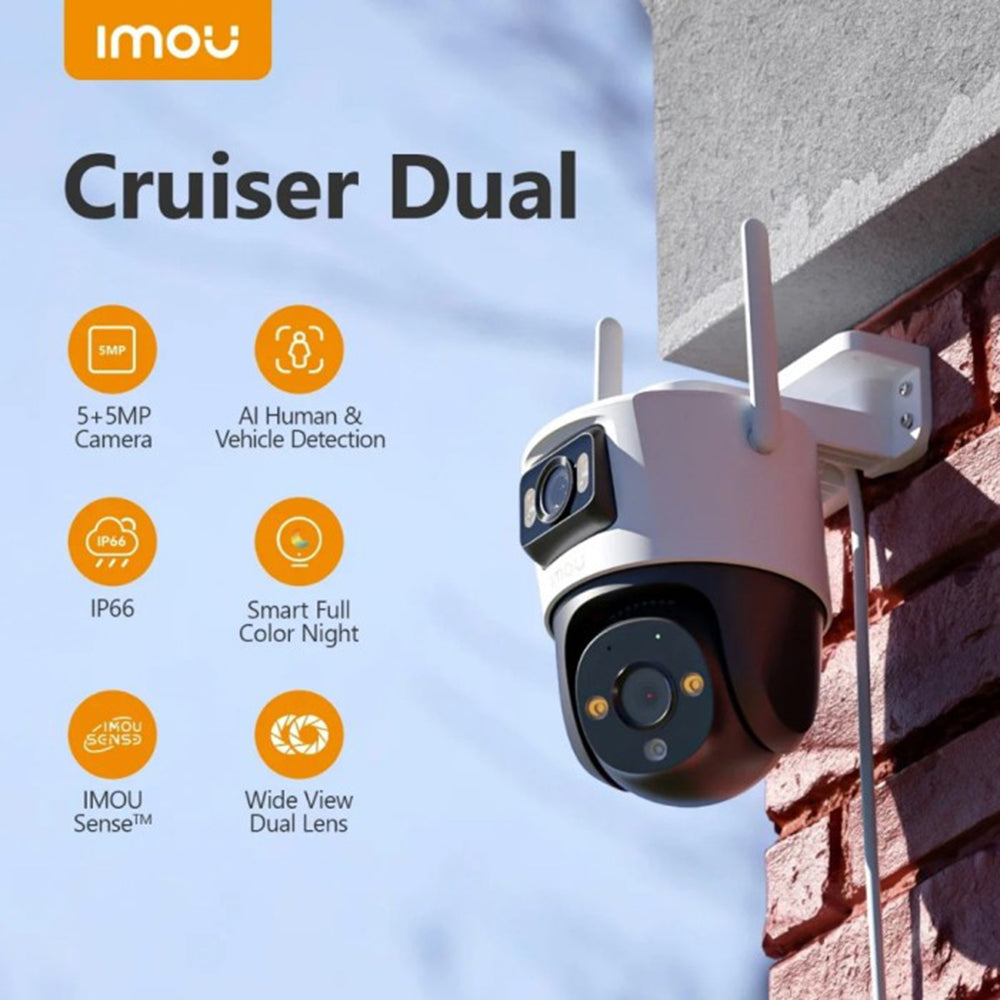Imou Cruiser Dual Überwachungskamera, Wi-Fi, 2,8K + 2,8K, IP66, Außenbereich IPC-S7XP-10M0WED-0360B