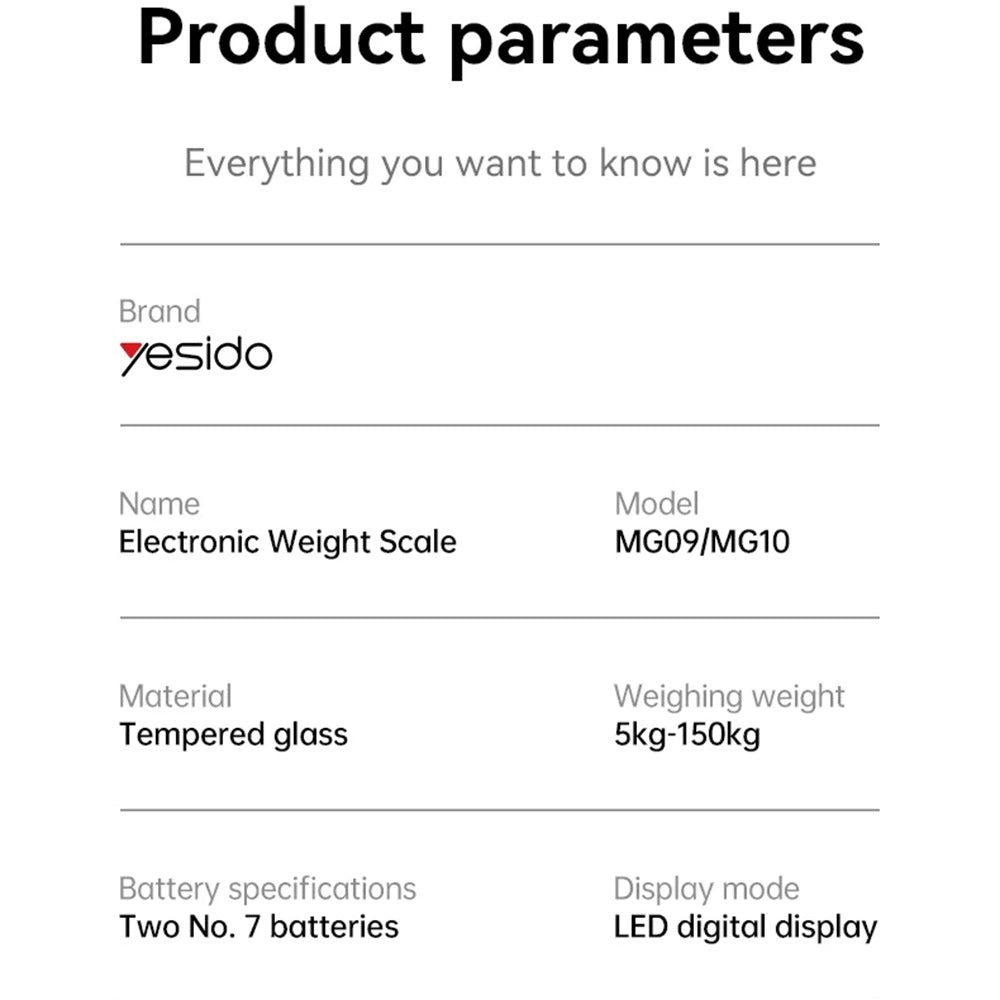 Digitalwaage Yesido MG09, Schwarz