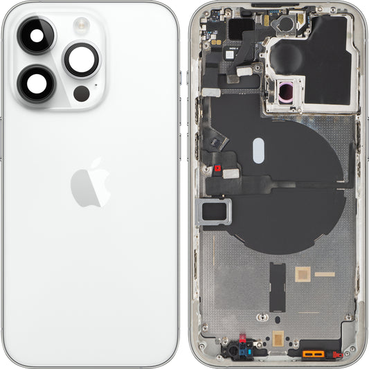 Apple iPhone 14 Pro Akkudeckel, mit Mittelgehäuse, Silber, Swap