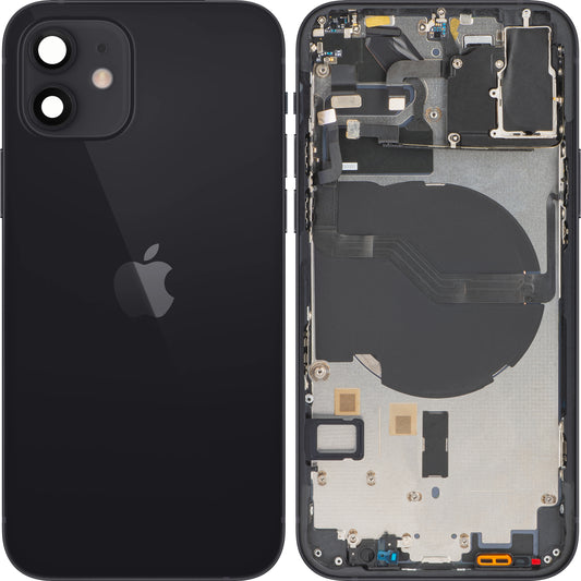 Apple iPhone 12 Akkudeckel, mit Mittelgehäuse, Schwarz, Swap (Grade B)