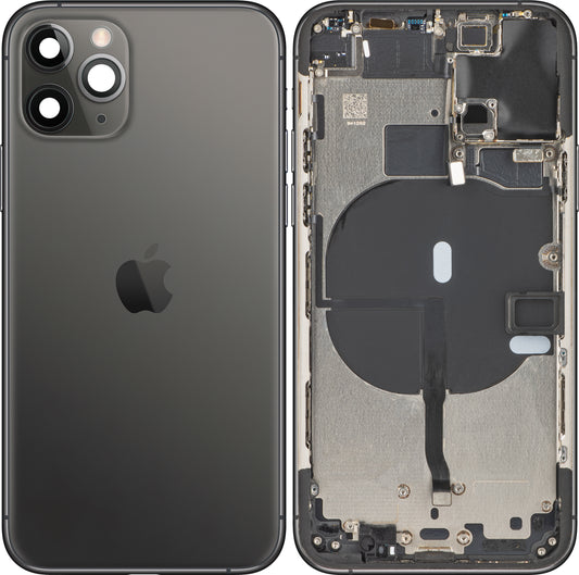 Apple iPhone 11 Pro Akkudeckel, mit Mittelgehäuse, Schwarz (Matt Space Grey), Swap (Grade B)