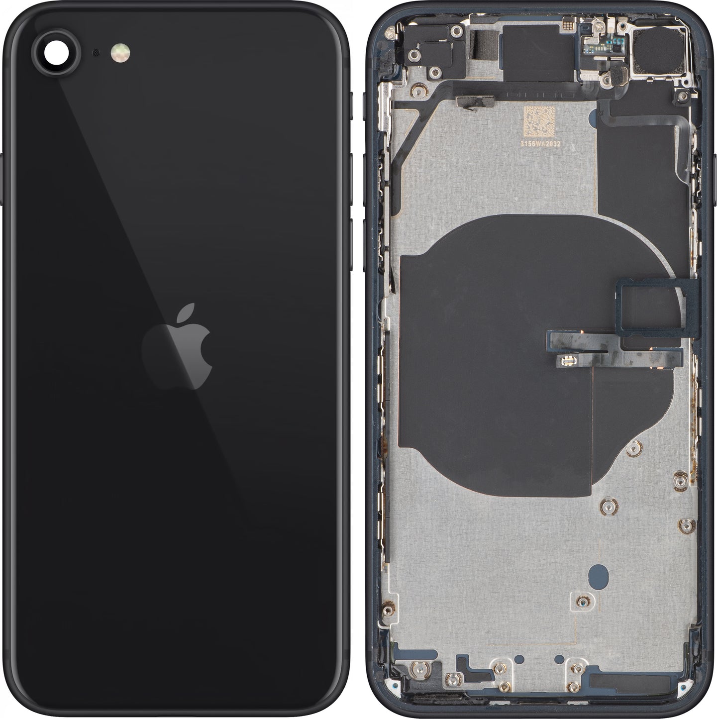 Apple iPhone SE (2022) Akkudeckel, mit Mittelgehäuse, Schwarz (Midnight), Swap