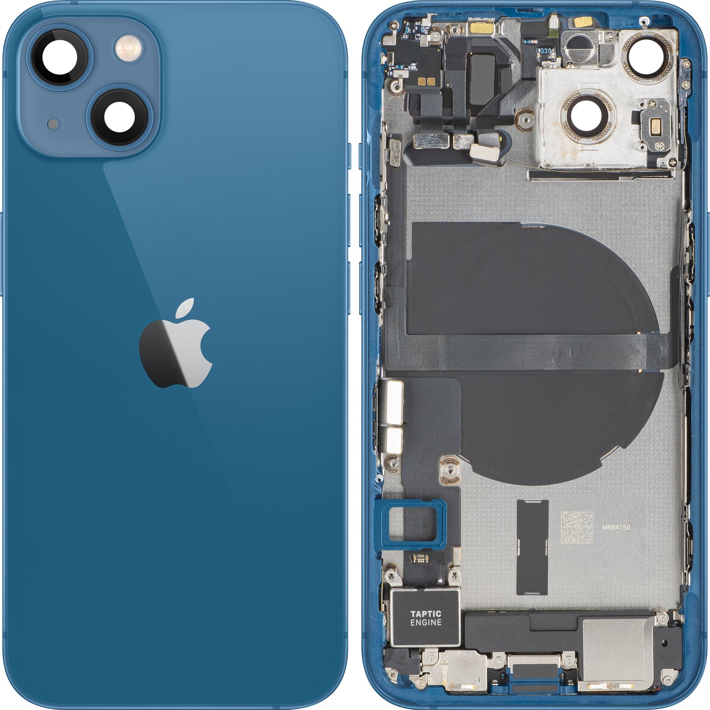 Batteriedeckel Apple iPhone 13, mit Mittelgehäuse, vollständige Teile, Blau, Swap