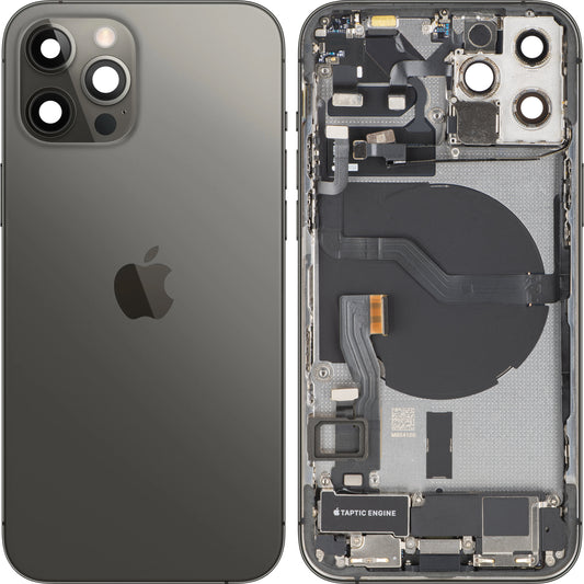 Akkuabdeckung Apple iPhone 12 Pro, mit Mittelgehäuse, Vollständige Teile, Grau (Graphite), Swap