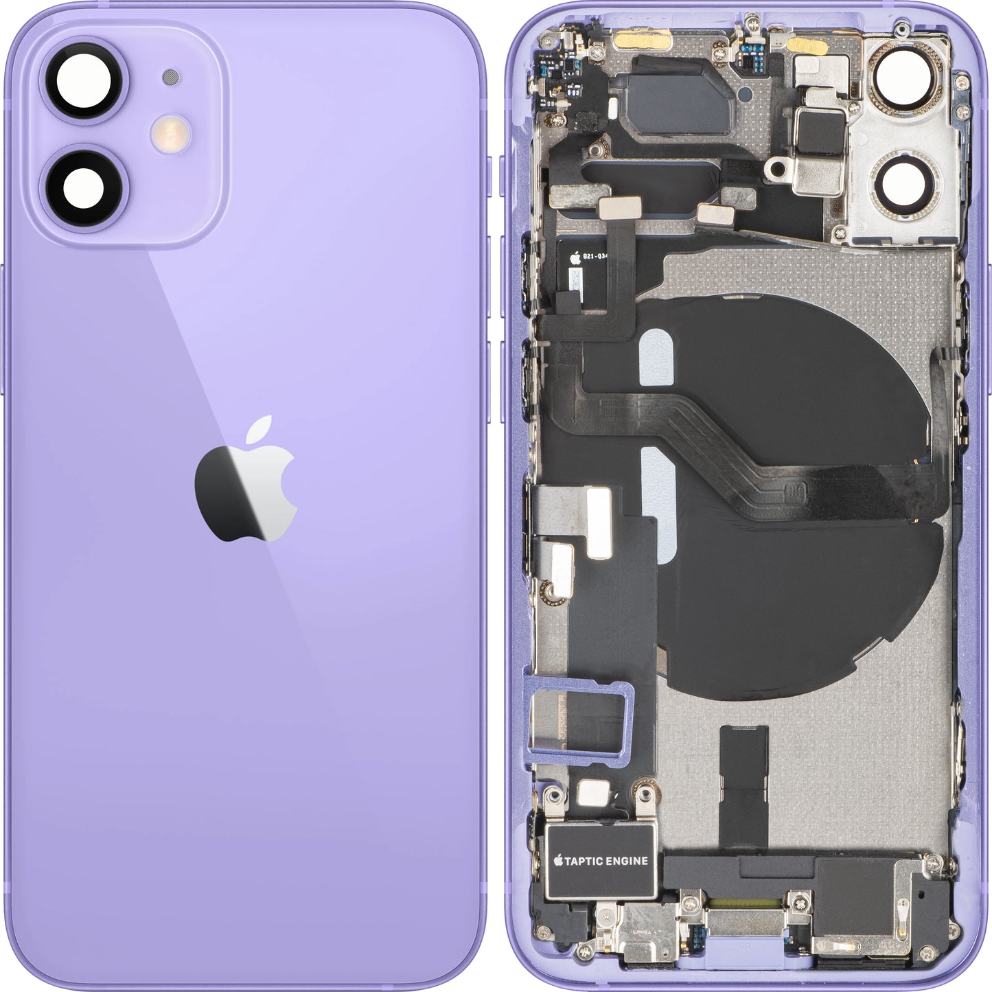 Apple iPhone 12 mini Battery Cover, With Middle Frame, Full Parts, Purple, Swap