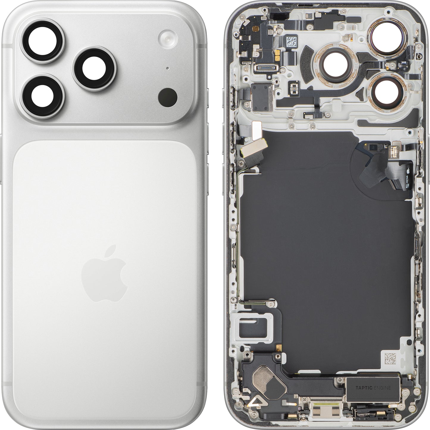 Akkuabdeckung Apple iPhone 17 Pro, mit Mittelgehäuse, vollständige Teile, Silber, Swap