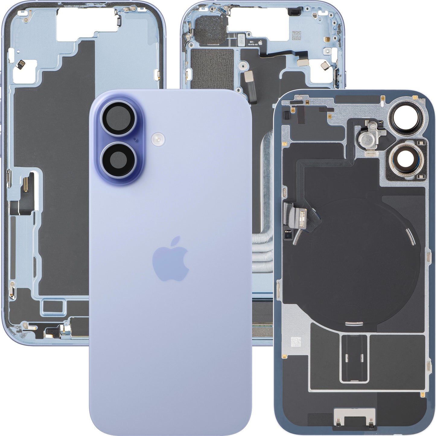 Apple iPhone 17 Batteriedeckel, mit Mittelgehäuse, Vollständige Teile, Blau (Mist Blue), Swap