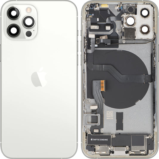 Akkuabdeckung Apple iPhone 12 Pro, mit Mittelgehäuse, Komplettteile, Silber, Swap
