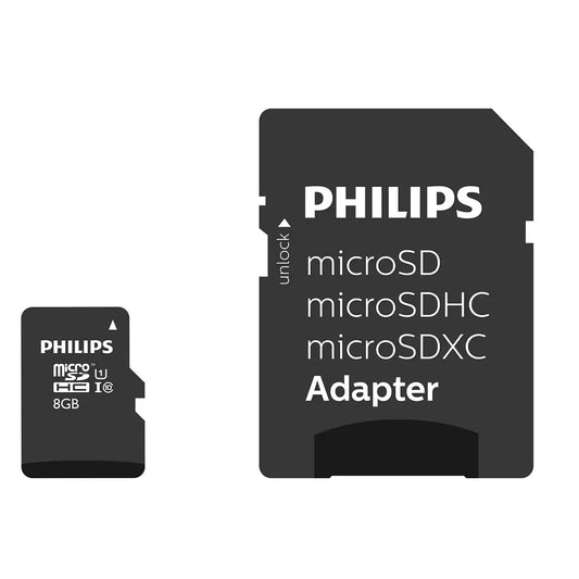 Philips microSDHC Speicherkarte, 8GB, Klasse 10 / UHS-1 U1, mit Adapter FM08MP45B/10