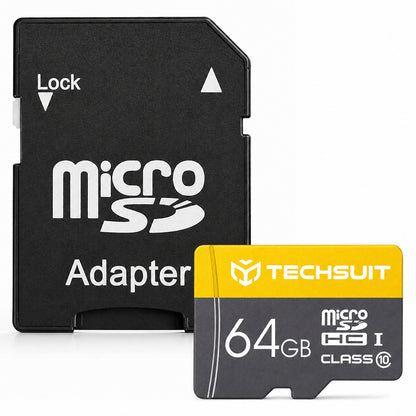 Techsuit THCM11 microSDXC-Speicherkarte, 64 GB, Klasse 10, mit Adapter