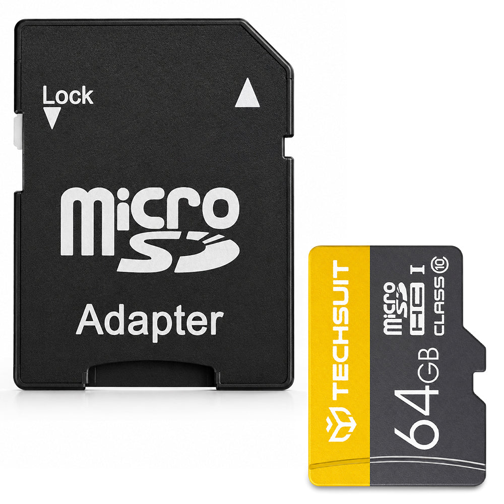 Techsuit THCM11 microSDXC-Speicherkarte, 64 GB, Klasse 10, mit Adapter