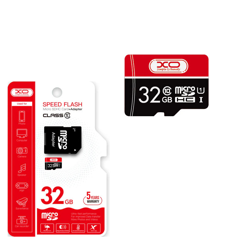 microSDHC XO Design Speed Flash Speicherkarte, 32GB, Klasse 10 / UHS-1 U3, mit Adapter