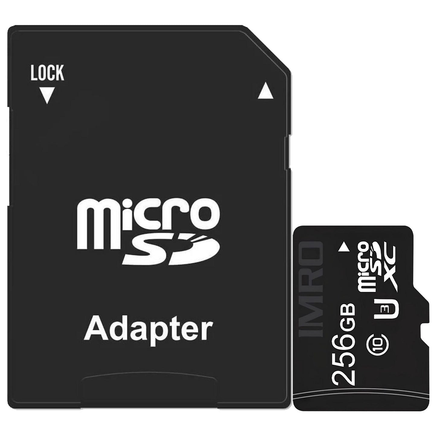 Imro microSDXC Speicherkarte, 256GB, Klasse 10 / UHS-1 U3, mit Adapter