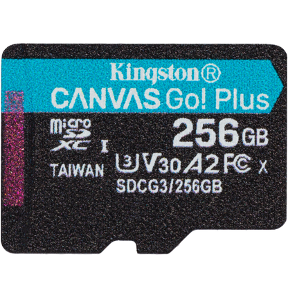 Speicherkarte microSDXC Kingston Canvas Go Plus, 256 GB, Klasse 10 / UHS-1 U3 SDCG3/256 GBSP