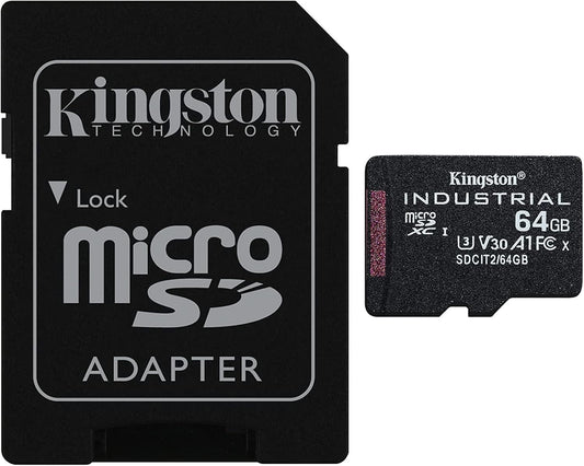 Kingston Industrial microSDXC Speicherkarte, 64Gb, Klasse 10 / UHS-1 U3, mit Adapter SDCIT2/64GB