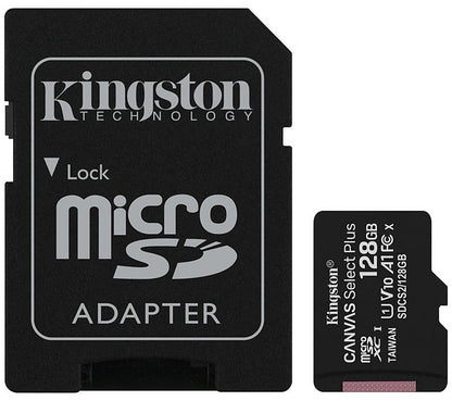 Speicherkarte microSDXC Kingston Canvas Select Plus Android A1, 128 GB, Klasse 10 / UHS-1 U1, mit Adapter SDCS2/128 GB