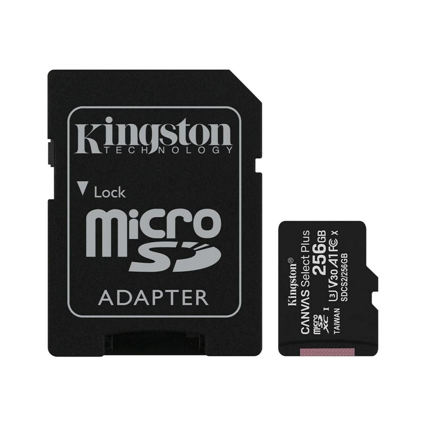 Speicherkarte microSDXC Kingston Canvas Select Plus Android A1, 256 GB, Klasse 10 / UHS-1 U1, mit Adapter SDCS2/256 GB