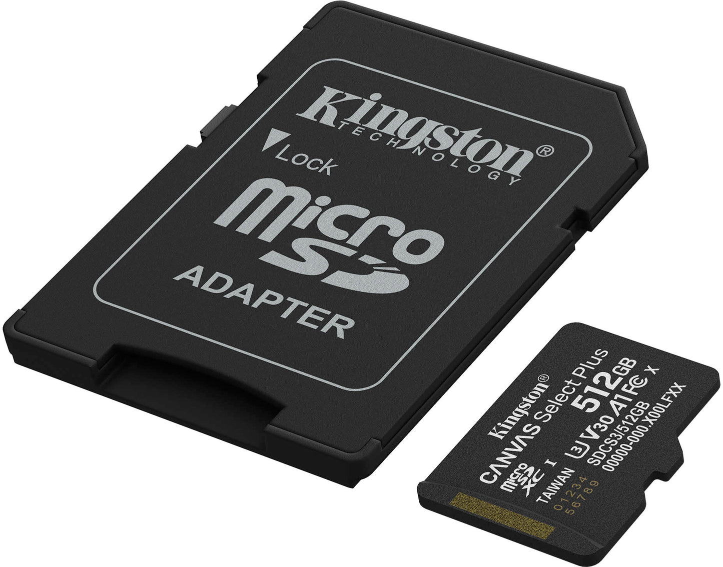 Kingston Canvas Select Plus Android A1 microSDXC-Speicherkarte, 512GB, Klasse 10 / UHS-1 U3, mit Adapter SDCS3/512GB