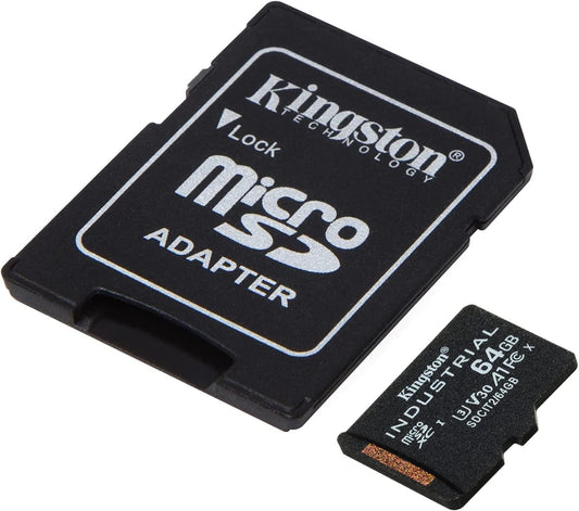 Kingston Industrial microSDXC Speicherkarte, 64Gb, Klasse 10 / UHS-1 U3, mit Adapter SDCIT2/64GB