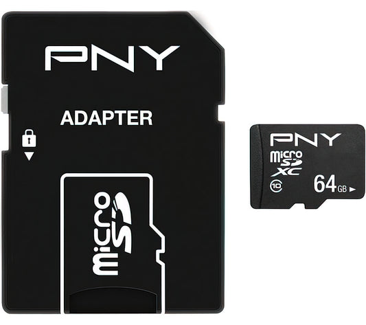 Speicherkarte microSDXC PNY Performance Plus, 64Gb, Klasse 10, mit Adapter P-SDU64G10PPL-GE