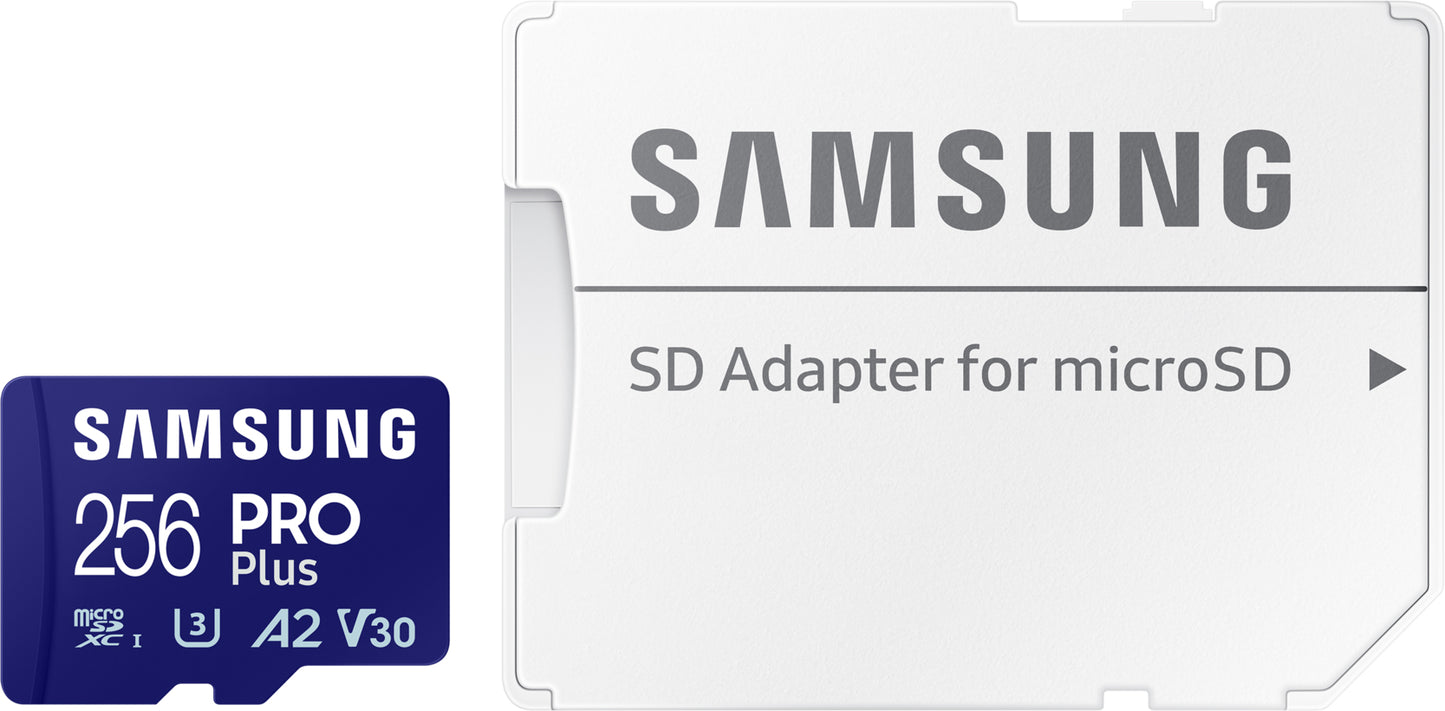 Samsung PRO Plus microSDXC Speicherkarte, 256Gb, Klasse 10 / UHS-1 U3, mit Adapter MB-MD256SA/EU