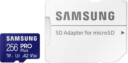 Samsung PRO Plus microSDXC Speicherkarte, 256Gb, Klasse 10 / UHS-1 U3, mit Adapter MB-MD256SA/EU