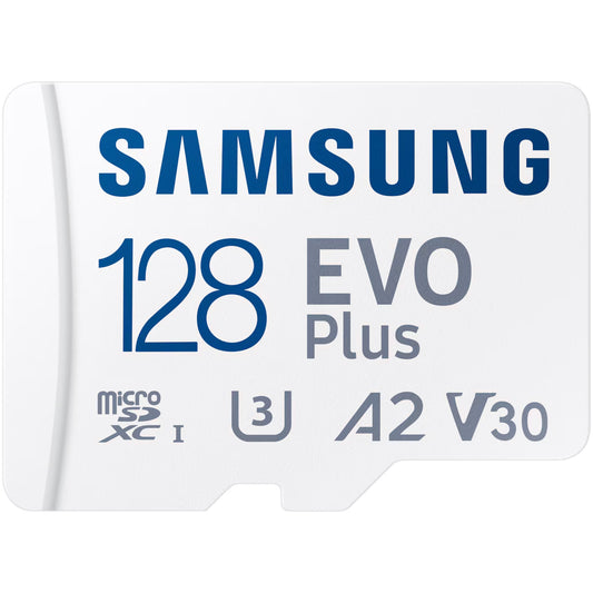 Speicherkarte microSDXC Samsung Evo Plus, 128 GB, Klasse 10 / UHS-1 U3, mit Adapter MB-MC128SA/EU