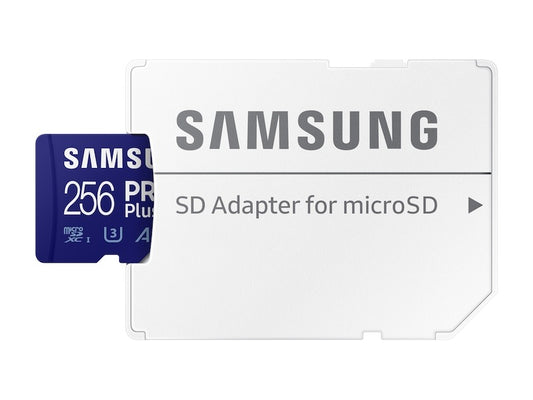 microSDXC-Speicherkarte Samsung PRO Plus, 256 GB, Klasse 10 / UHS-1 U3, mit Adapter MB-MD256KA