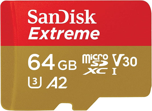 SanDisk Extreme microSDXC Speicherkarte, 64Gb, Klasse 10 / UHS-1 U3 SDSQXAH-064G-GN6MN 