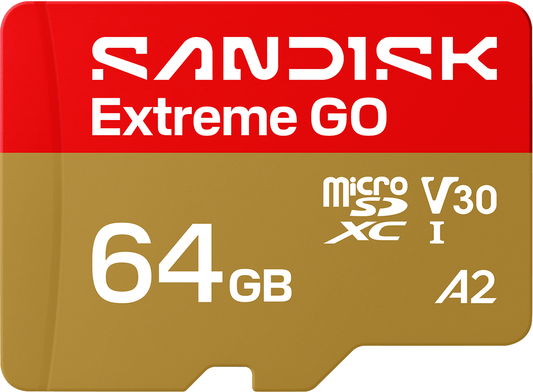 microSDXC Speicherkarte SanDisk Extreme GO Android A2, 64GB, Klasse 10 / UHS-1 U1 SDSQXGN-064G-GN6MN
