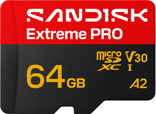 SanDisk Extreme Pro A2 microSDXC Speicherkarte, 64GB, Klasse 10 / UHS-1 U3, mit Adapter SDSQXCU-064G-GS6MA