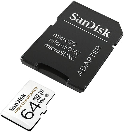 SanDisk High Endurance microSDXC Speicherkarte, 64Gb, Klasse 10 / UHS-1 U3, mit Adapter SDSQQNR-064G-GN6IA